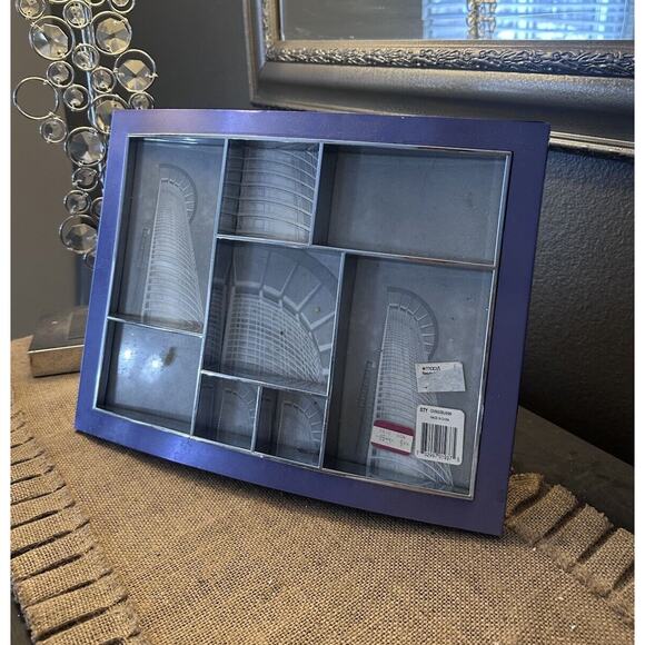 Collage Multi Picture Frame Inhabit Contours 8 Pictures 13 1/2" x 10 1/2" Purple - Picture 1 of 2